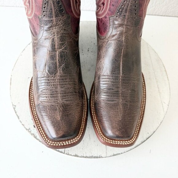 Rod Patrick Womens Cowboy Boots 10A Brown Western Cowgirl Mid Calf Blunt Toe - Picture 8 of 15